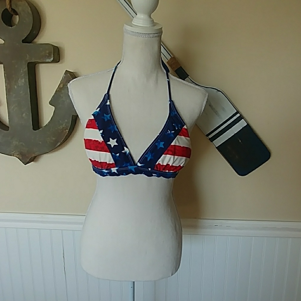 American Flag Padded Bikini Top